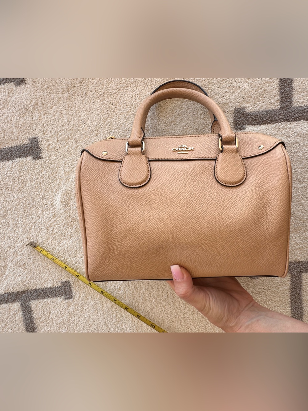 Coach Tan Pebbled Leather Mini Satchel with Gold Hardware - Picture 3 of 13